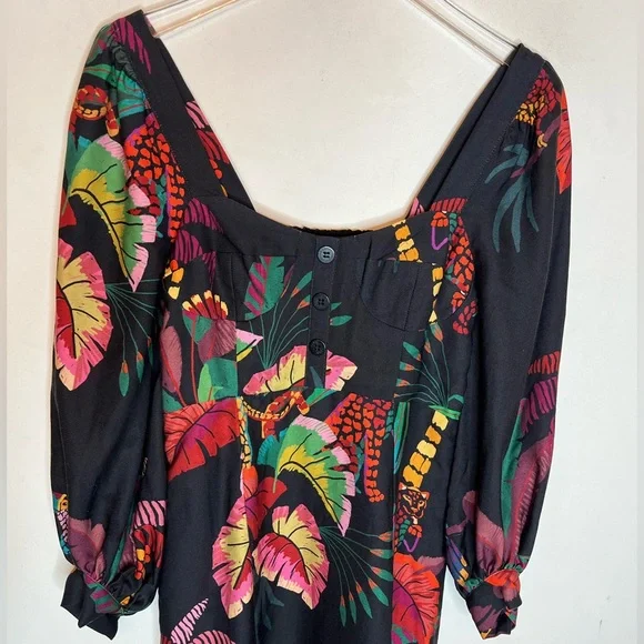 FARM RIO JUNGLE COLORS MINI DRESS SIZE XS